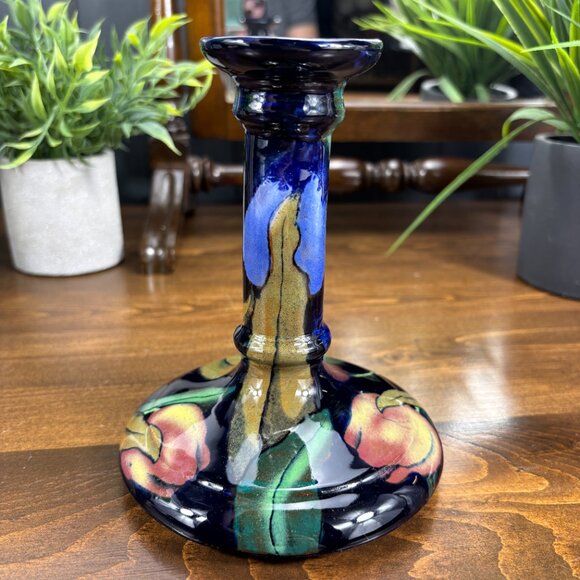 Vintage Candle Holder Royal Stanley Jacobean Hand Painted Pottery Candle Stick - Picture 11 of 15